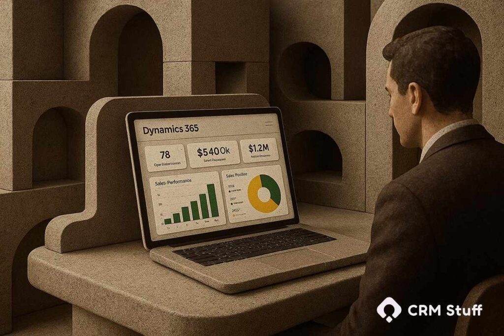 A modern, clean Dynamics 365 dashboard displayed o